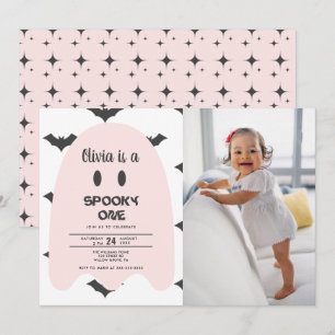 Halloween de Fantasma Rosa 1ª Invitación de cumple