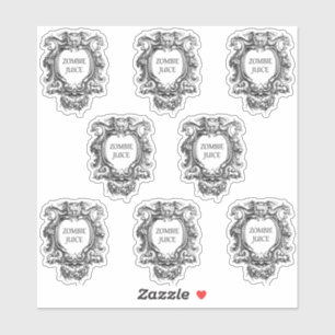 Halloween de jugo zombi de 1,5" x 2" Pegatina