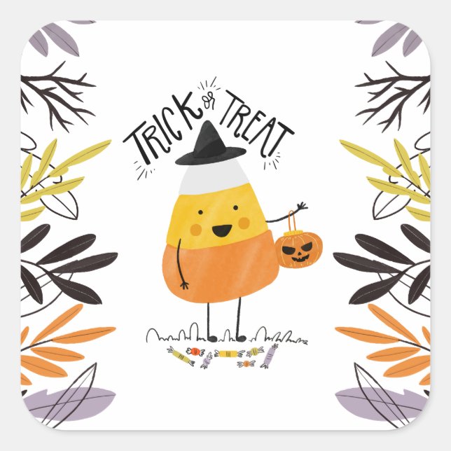Halloween de maíz dulce o truco | PEGATINA (Anverso)