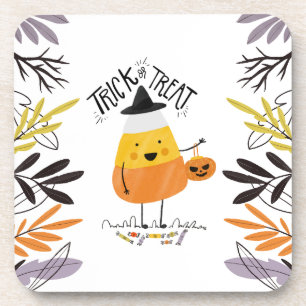 Halloween de maíz dulce o truco Posavasos