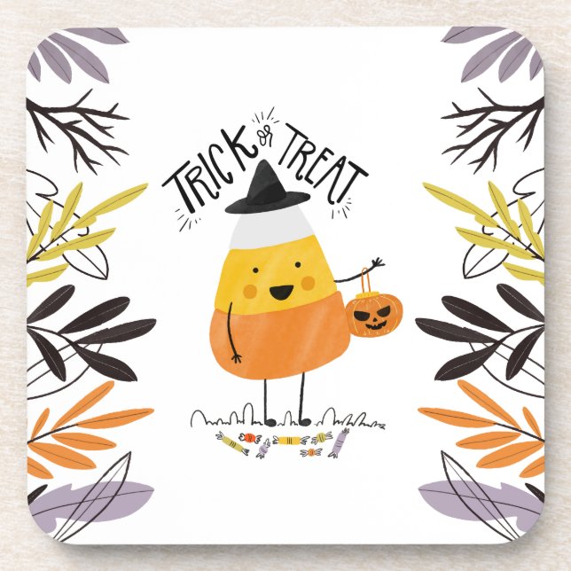 Halloween de maíz dulce o truco | Posavasos (Frente)