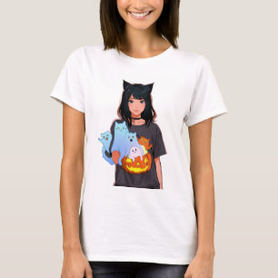 halloween de mujeres, camiseta de gatos, camiseta 
