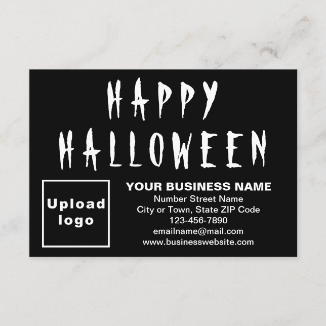Halloween de negocios pequeña tarjeta plana negra (Anverso)