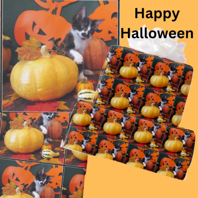 Halloween de Vaquero - Papel envuelto de gato/gati (Subido por el creador)