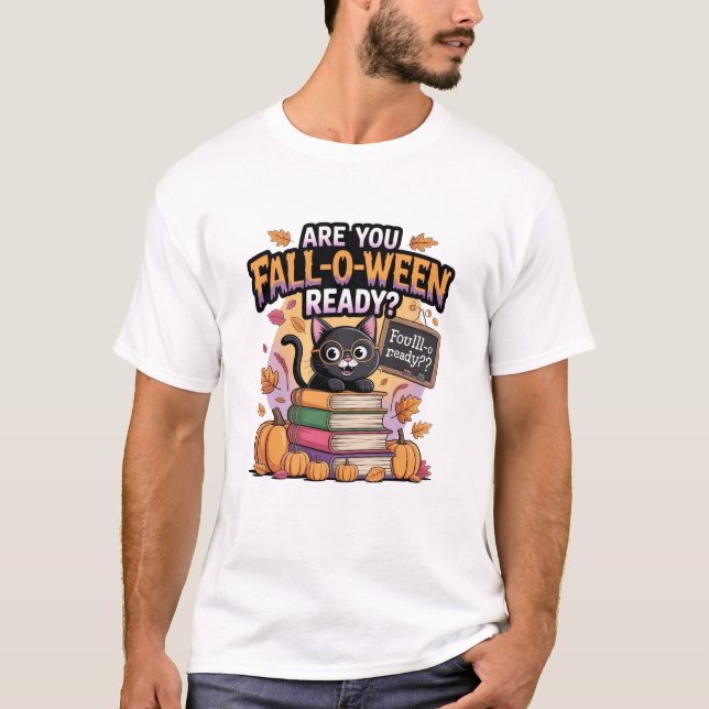 Halloween del gato de la camiseta (Anverso)