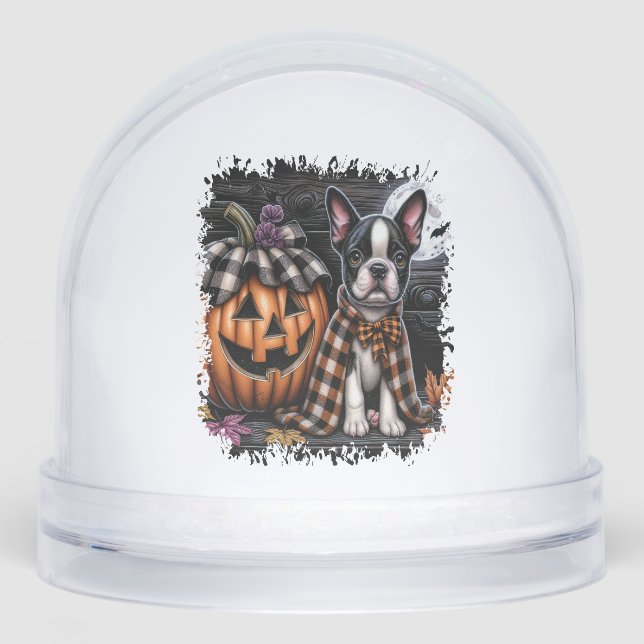 Halloween del perro de Boston Terrier (Anverso)
