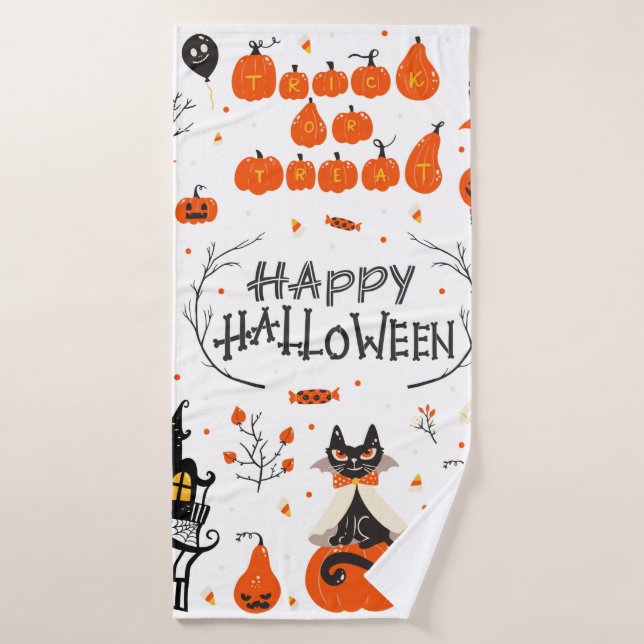 Halloween design elements. Halloween cliparts with (Toalla de baño)