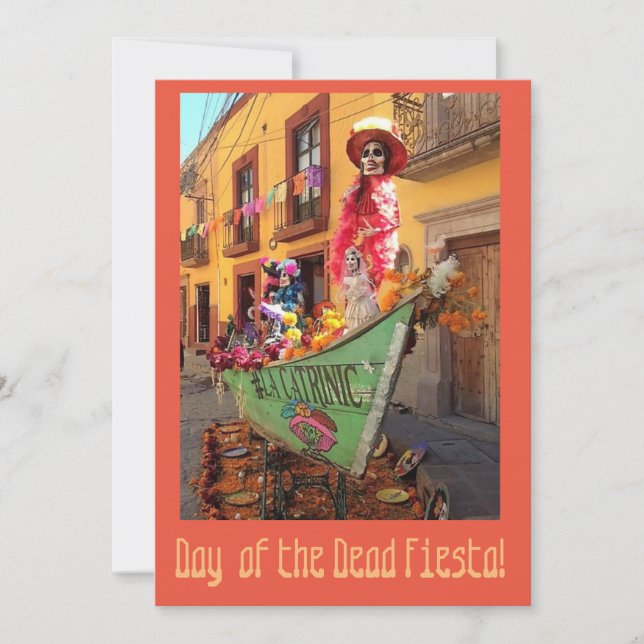 halloween, día de los muertos, invitación colorida (Anverso)
