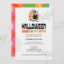 Halloween Disco Ball Party Invitación