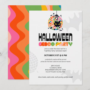 Halloween Disco Ball Party Invitación