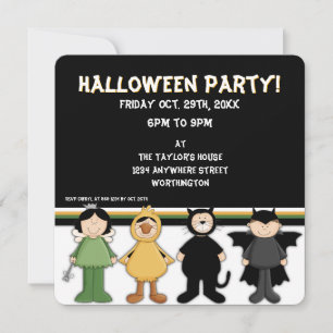 Halloween disfraces invitación a fiesta de Hallowe