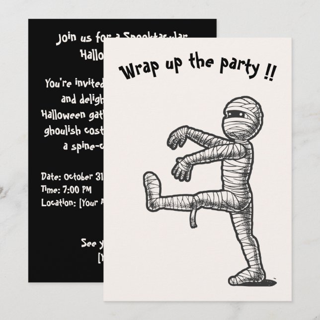 Halloween diversión mamá ☜ tarjeta de invitación d (Anverso / Reverso)