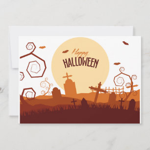 Halloween divertido cementerio ☜ tarjeta de invita
