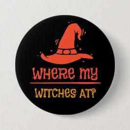 Halloween Dónde Están Mis Brujas Botón Redondo De
