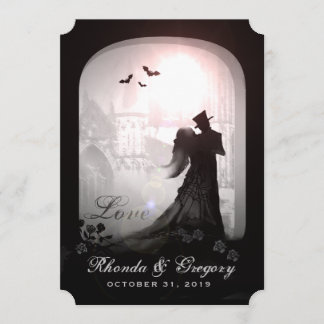 Halloween Elegante invitación a bodas de silueta d