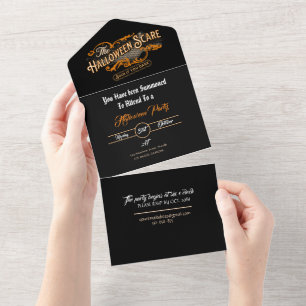 Halloween Elegante tarjeta de invitación con RSVP