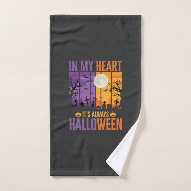 Halloween En Mi Corazón Cementerio Espeluznante (Toalla de mano)