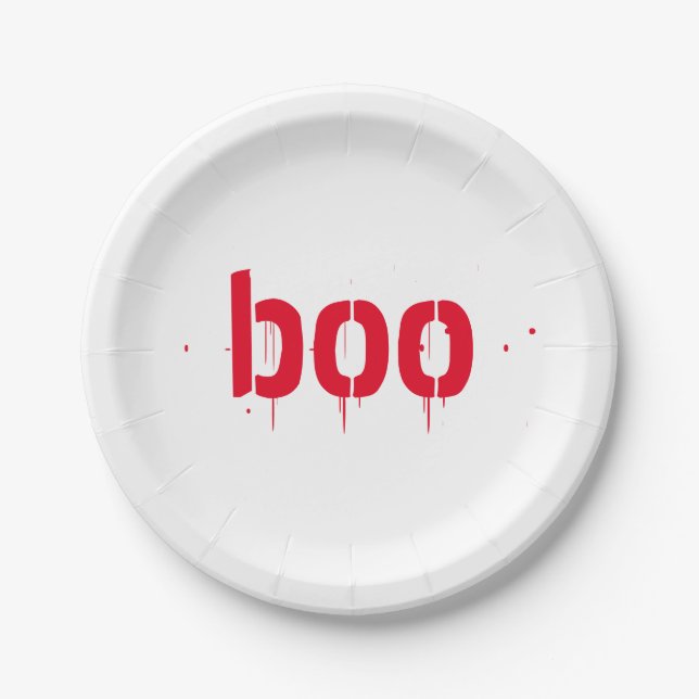 Halloween es un plato de papel rojo y espeluznante (Anverso)