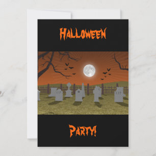 Halloween: Escena de cementerio: Tarjeta de invita
