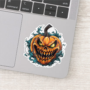 Halloween espeluznante pegatina de calabaza