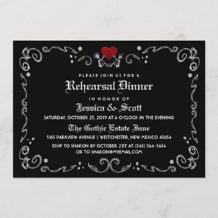 Halloween Esqueletos Boda Invitación a ensayo