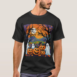 Halloween Esta es una camiseta con hojas de boo
