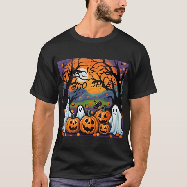Halloween Esta es una camiseta con hojas de boo (Anverso)