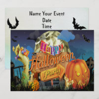 Halloween Fabulous Vector Art Party Invitación