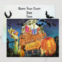 Halloween Fabulous Vector Art Party Invitación