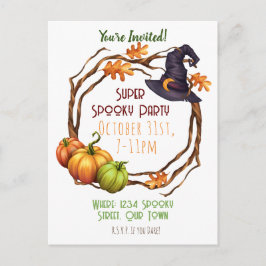 Halloween Fall Party Invitación Calabaza Bruja