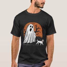 Halloween Fantasma y Perro Camina Camiseta - Fanta