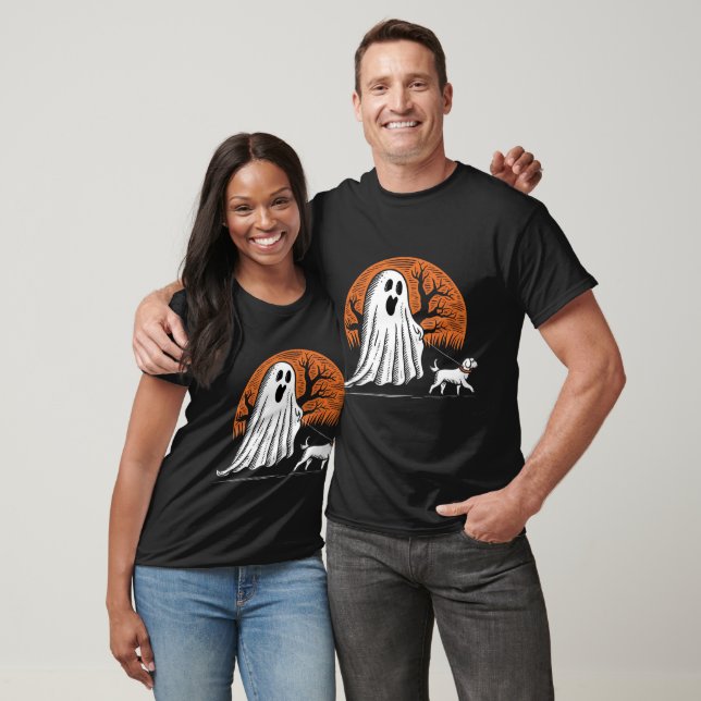 Halloween Fantasma y Perro Camina Camiseta - Fanta (Unisexo)