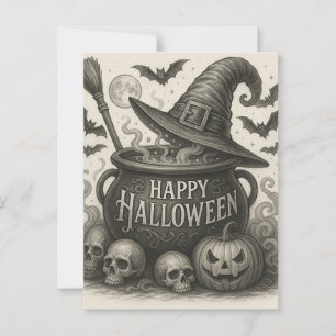Halloween Feliz tarjeta postal de invitación para