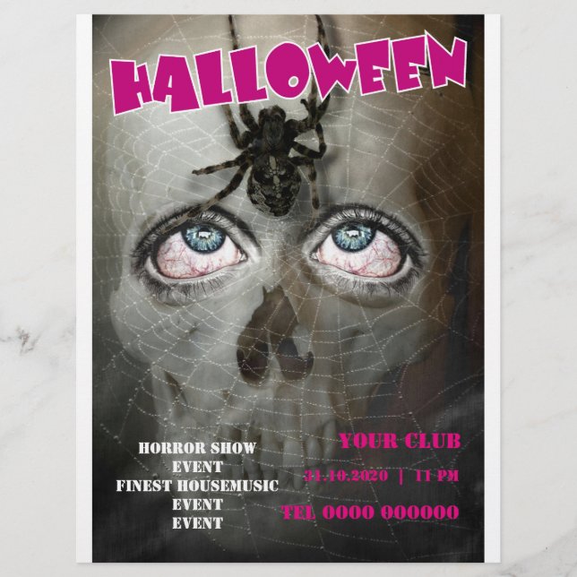 halloween flyer poster skull (Frente)
