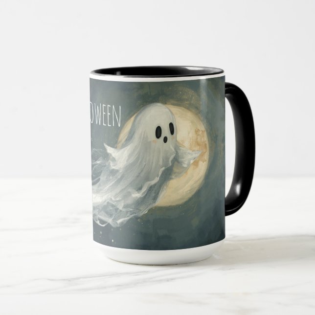 Halloween Ghost Mug | Taza de café espeluznante (Anverso derecho)