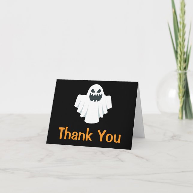 Halloween Ghost Spooky Gracias Tarjeta (Anverso)