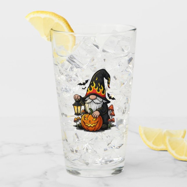 Halloween Gnome Glass Cup (Anverso (hielo))
