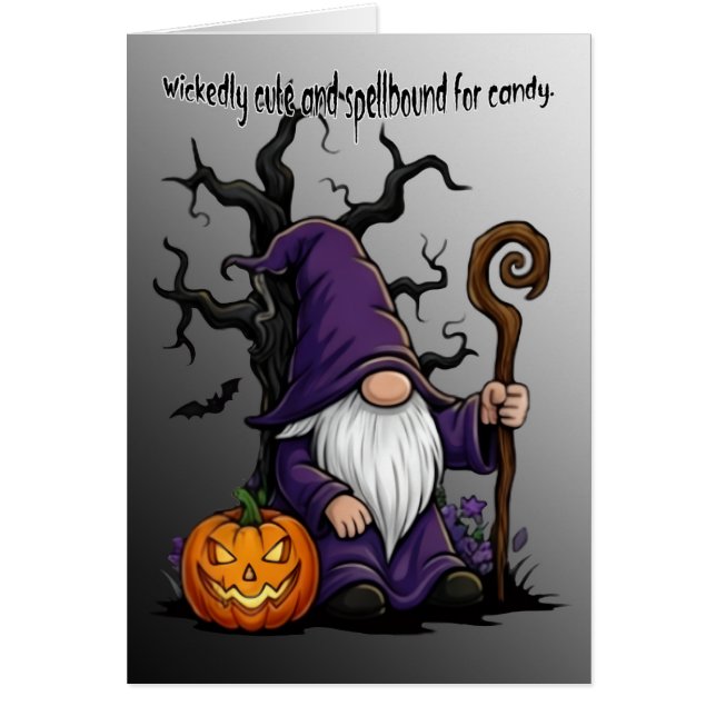 Halloween Gnome Greeting Card (Frente)