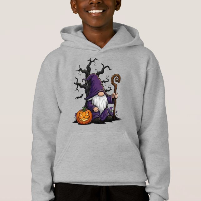 Halloween Gnome Kids Pullover Hoodie (Anverso)
