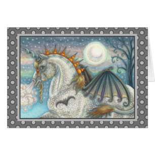 HALLOWEEN GÓTICO UNICORN, ALAS DE MADERA, TARJETA