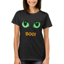 ¡Halloween Green Eyes & BOO! Camiseta divertida