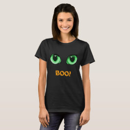 ¡Halloween Green Eyes & BOO! Camiseta divertida