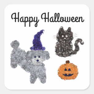 Halloween Grey Poodle #1-2 Pegatinas