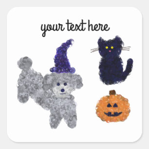 Halloween Grey Poodle #2-3 Pegatinas