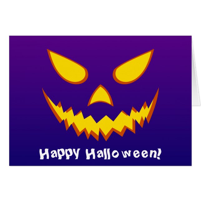 Halloween Grinning Face Jack o Lantern Pumpkin (Anverso (Horizontal))