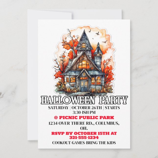 Halloween - Halloween Happy Party Invitaciones (Anverso)