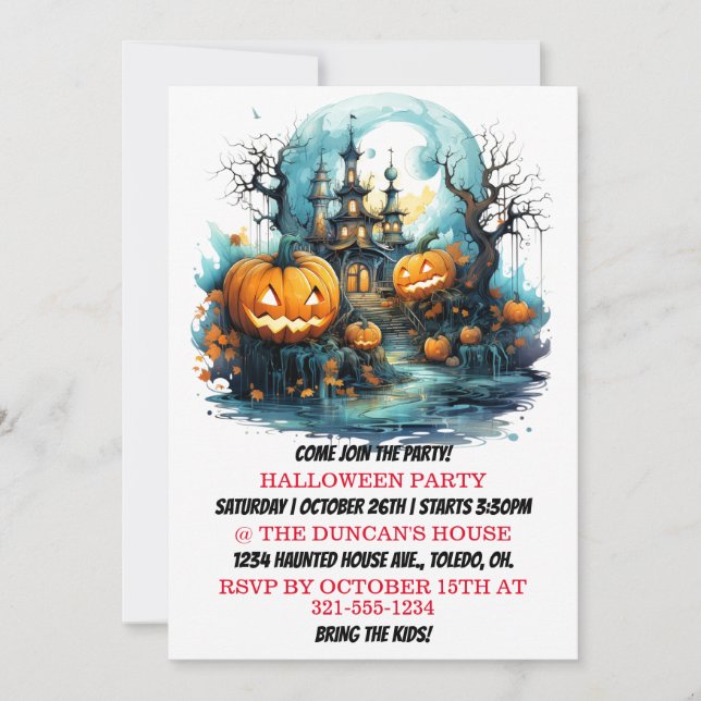 Halloween - Halloween Happy Party Invitaciones (Anverso)