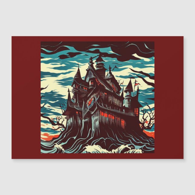 Halloween - Halloween - Haunted Castle Woodcut 4 (Anverso)