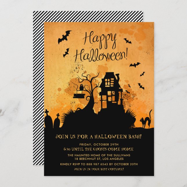 Halloween Halloween, una fantasmagórica invitación (Anverso / Reverso)