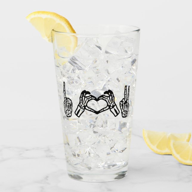 Halloween Hand Rótulo Lenguaje I Heart Peace (Anverso (hielo))